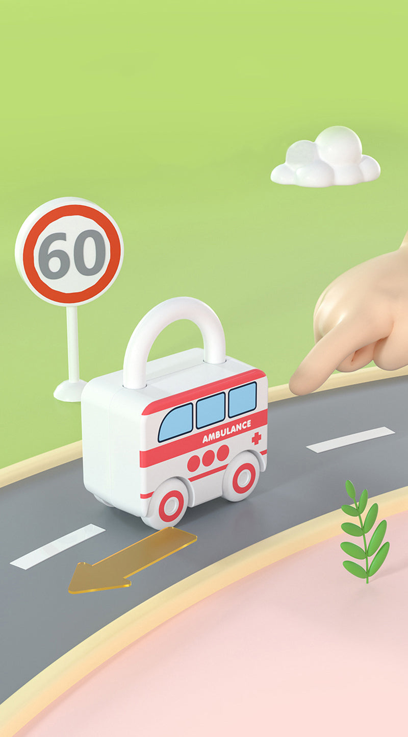 Number Learning Toy Car - Lock & Key Toy Car | Montessori Vision