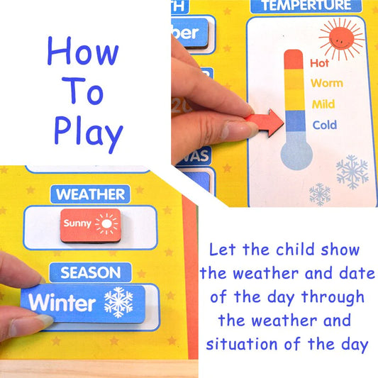 Children's Magnetic Weather Calendar Wooden Board: A Whirlwind of Educational Fun