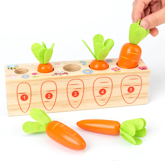 Montessori Wooden Carrots Shape-Fitting Game: Cultivating Skills Through Play