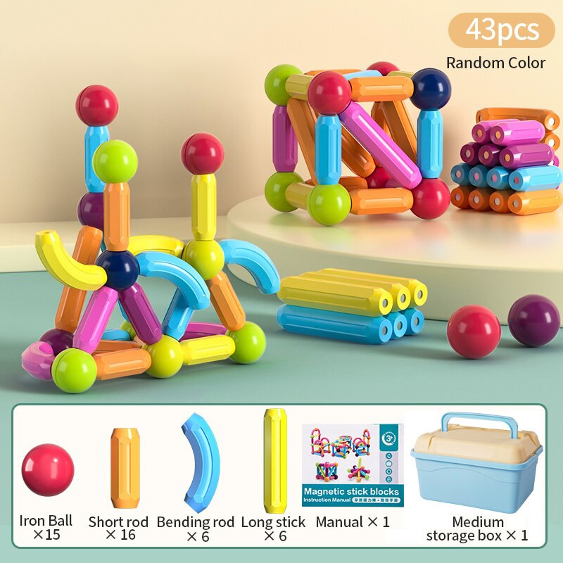 Magnetic Balls Stick Building Blocks Toys - Montessori Vision