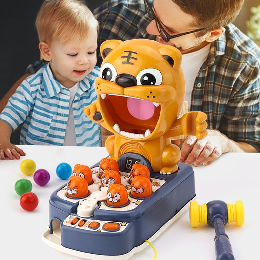 Animal Percussion Toy Tiger With Hammer - Montessori Vision