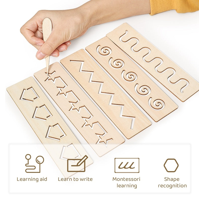 Word Spelling Letter Number Groove Writing Board - Montessori Vision