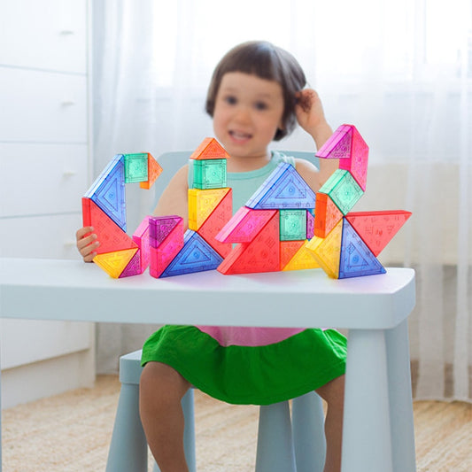 Kid Colorful Magnetic 3D Tangram Jigsaw Toy - Montessori Vision