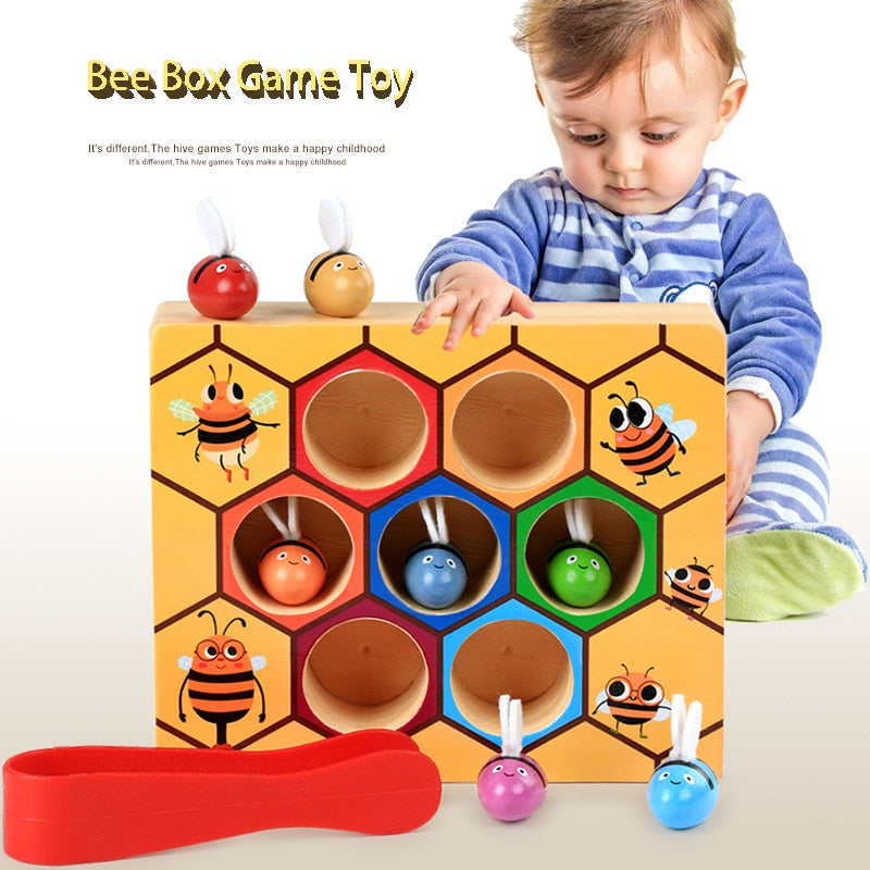 Montessori Early Education Wooden Beehive Game - Montessori Vision