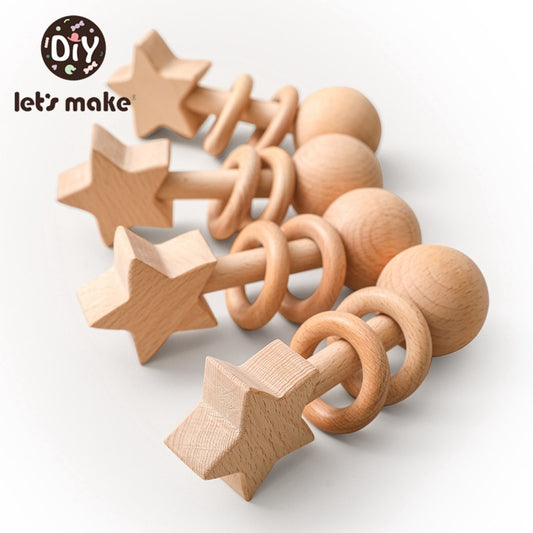 Rattle Wood Teething Rodent Nursing Toys - Montessori Vision