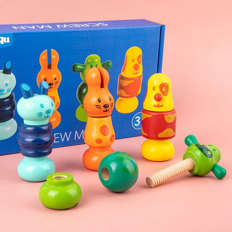 Montessori Animal Screw Nut Assembly DIY Toys - Montessori Vision