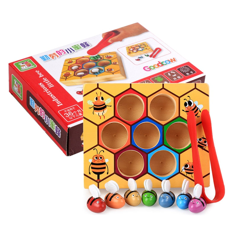 Montessori Early Education Wooden Beehive Game - Montessori Vision