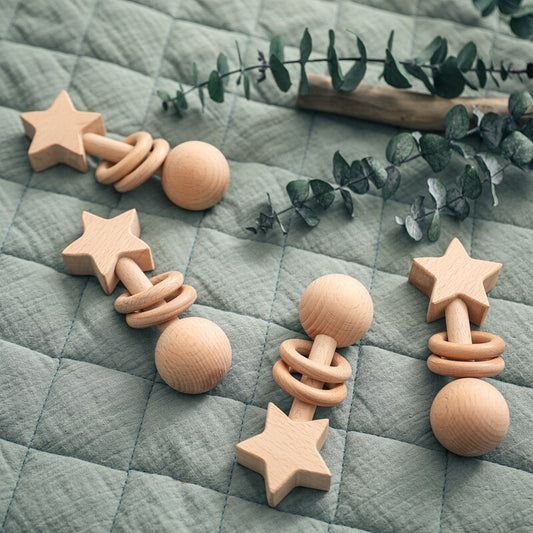 Rattle Wood Teething Rodent Nursing Toys - Montessori Vision