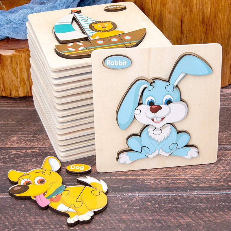 Puzzles For Kids - Wooden Matching Puzzle Toy | Montessori Vision
