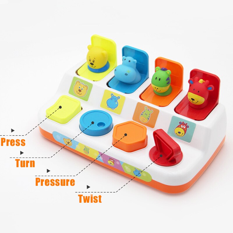 Pop-Up Shape Animals Baby Toys - Montessori Vision