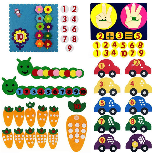 Kids Handmade Felt Finger Numbers Math Toy - Montessori Vision