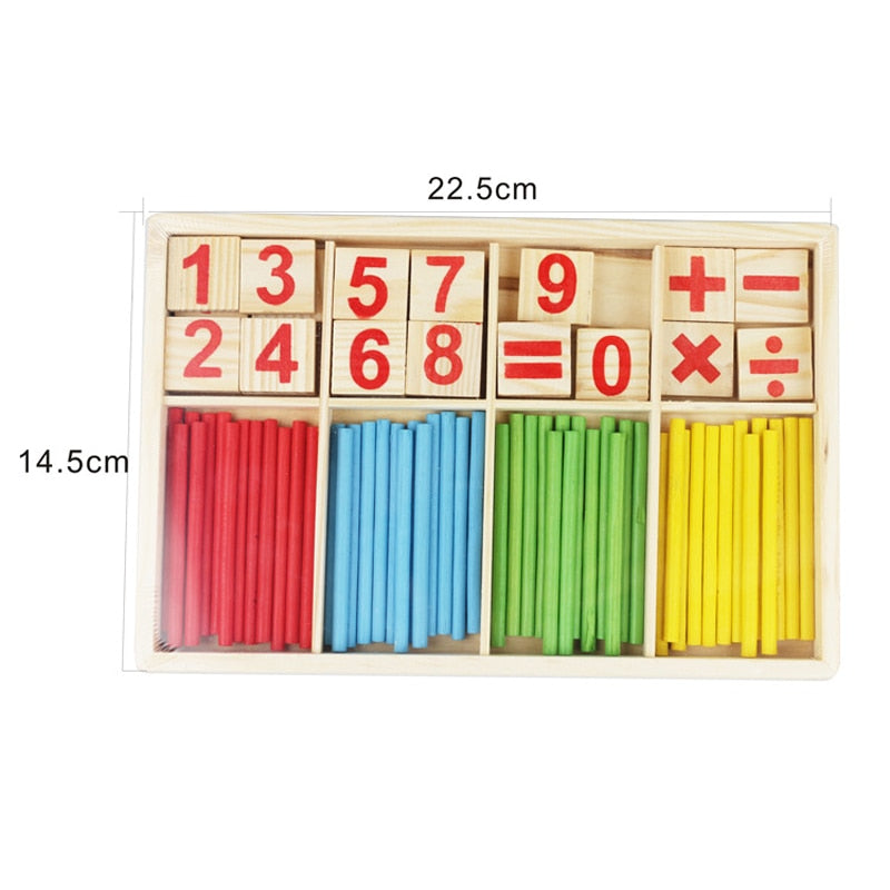 Blocks Counting Sticks Education Wooden Toys - Montessori Vision