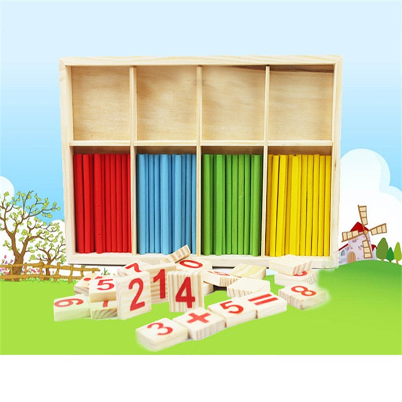 Blocks Counting Sticks Education Wooden Toys - Montessori Vision