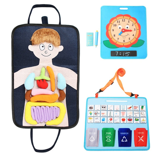 Kids Busy Board Montessori Material Felt Toy - Montessori Vision