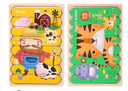 Double-Sided Strip 3D Puzzles Baby Toy - Montessori Vision