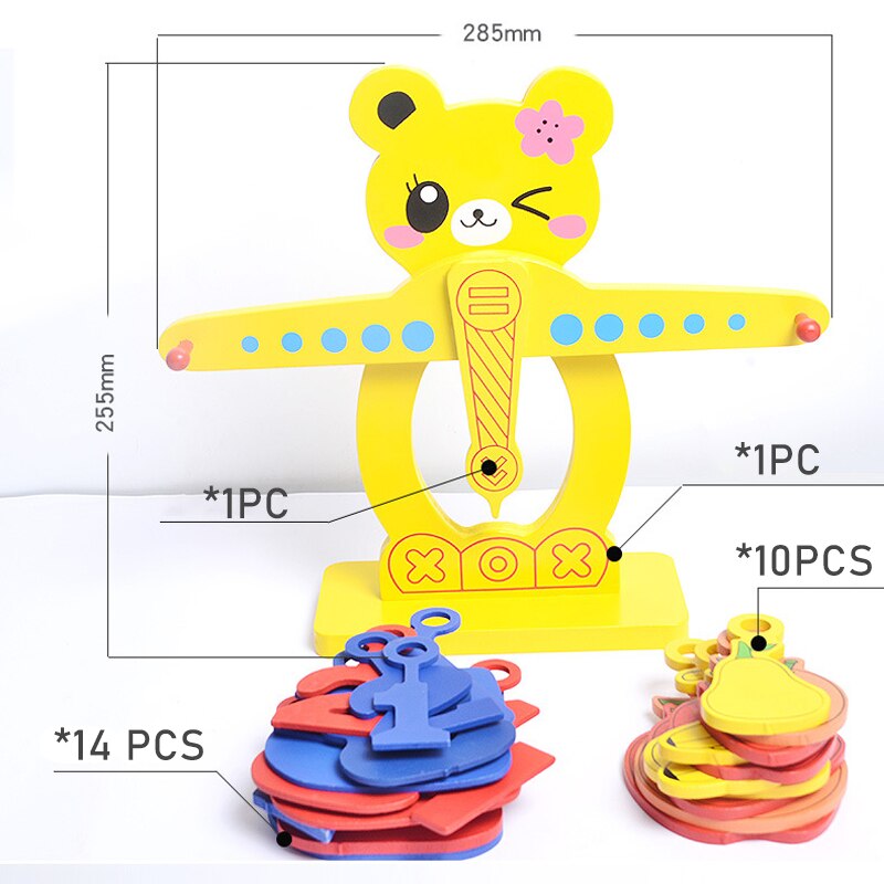 Educational Math Toy Arithmetic Bear Balance Scale - Montessori Vision