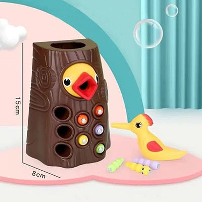 Magnetic Woodpecker Catching Worms Game Toy - Montessori Vision