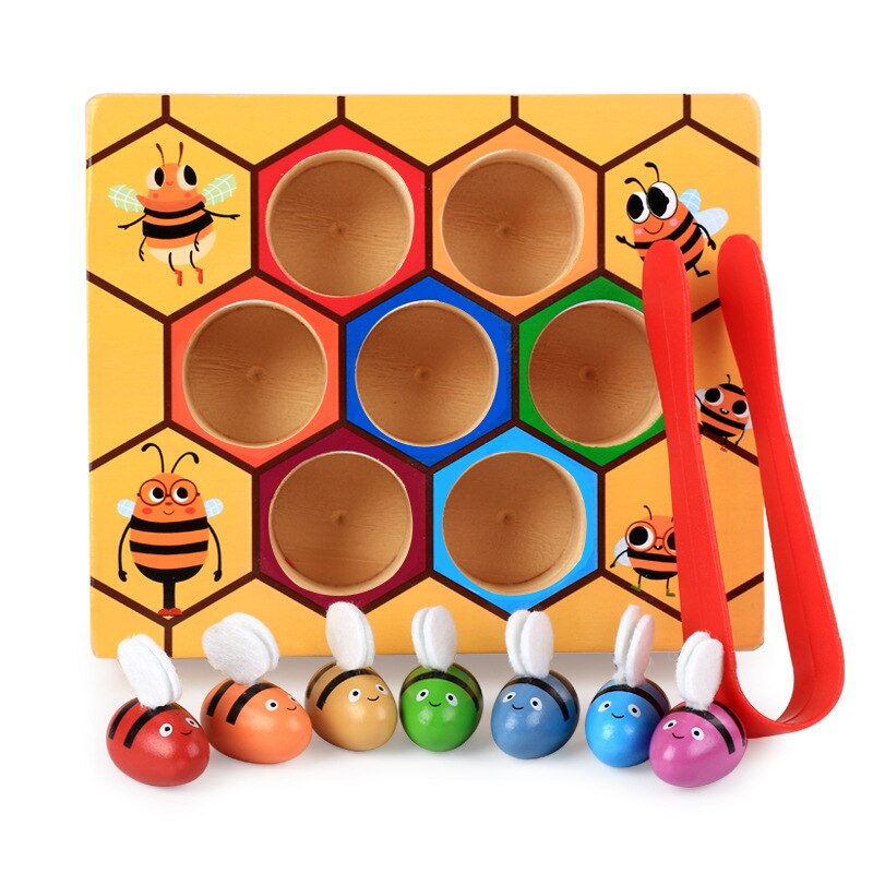 Montessori Early Education Wooden Beehive Game - Montessori Vision