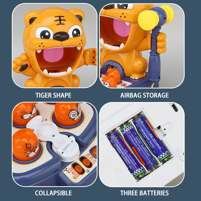 Animal Percussion Toy Tiger With Hammer - Montessori Vision