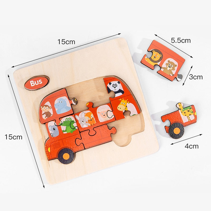 Early Learning Wooden Matching Puzzle Toy - Montessori Vision
