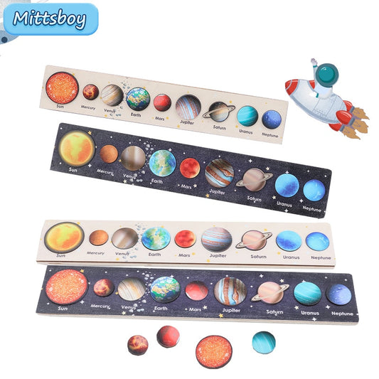Earth Sun Solar System Planets Wooden Toys - Montessori Vision