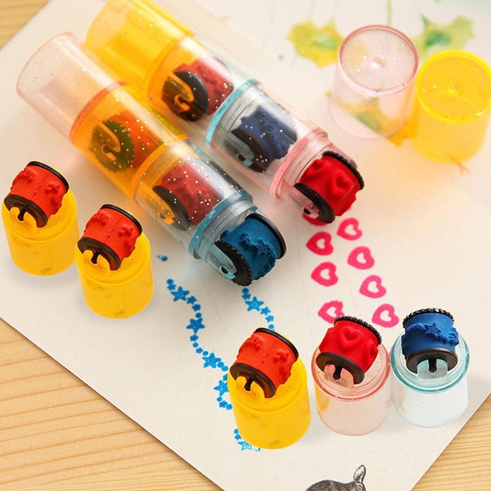 Mini Ink Stamp Roller Diary Seal Art Toys - Montessori Vision