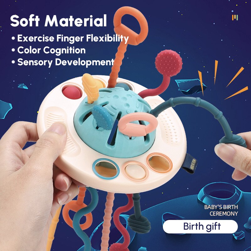 Controller With Pullable String Silicone Pull String Interactive Toy – Montessori Vision