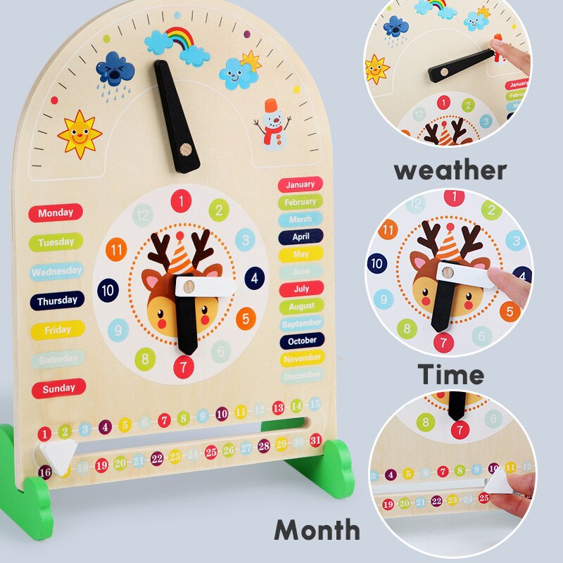 Montessori Children's Wooden Calendar - Montessori Vision