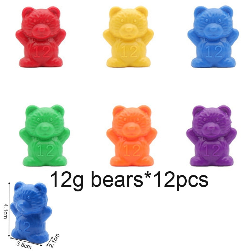 Rainbow Weight Counting Bear With Stacking Cups - Montessori Vision