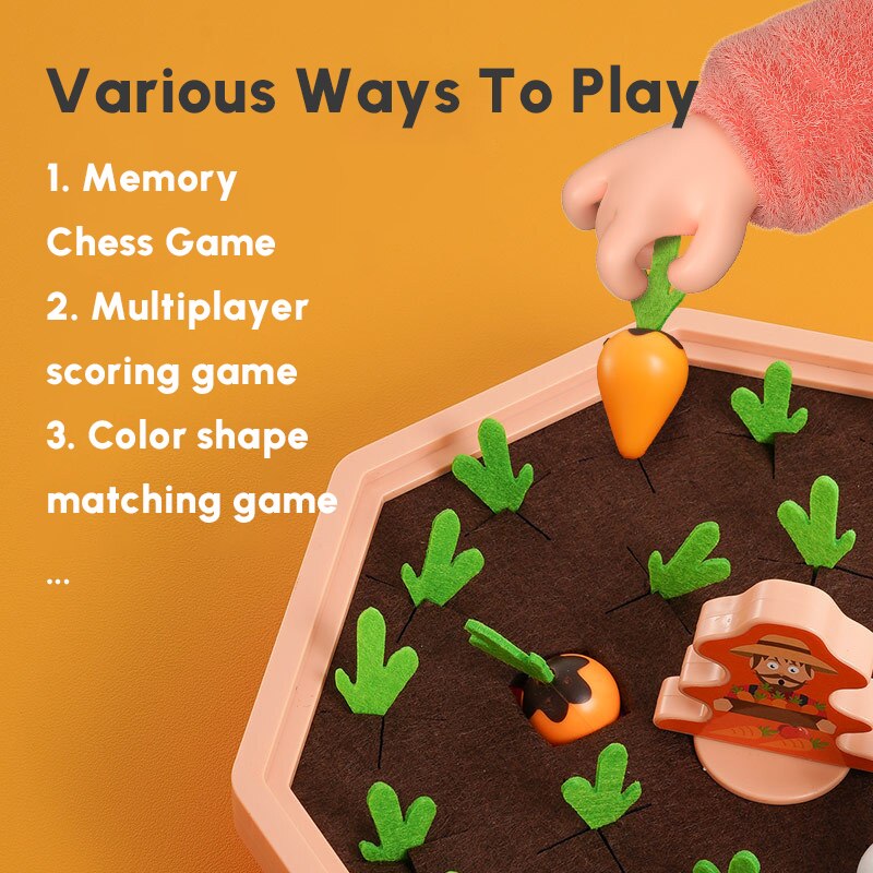 Kids' Early Education Pull Carrot Memory Toys - Montessori Vision