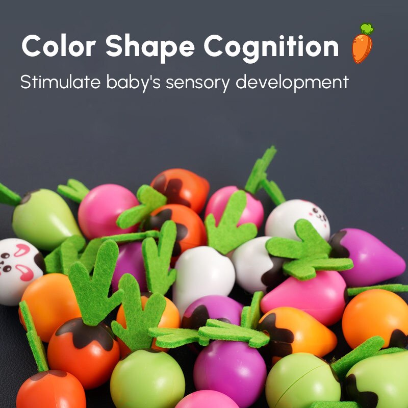 Kids' Early Education Pull Carrot Memory Toys - Montessori Vision