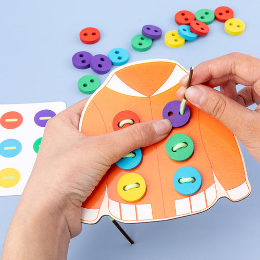 Montessori Sew Button To Shirt Toy - Montessori Vision