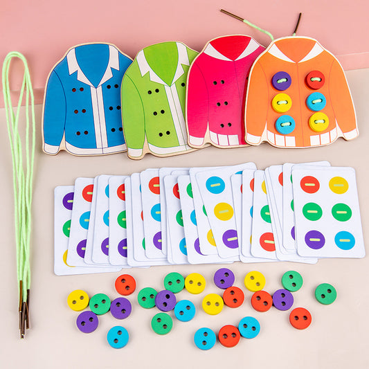 Montessori Sew Button To Shirt Toy - Montessori Vision