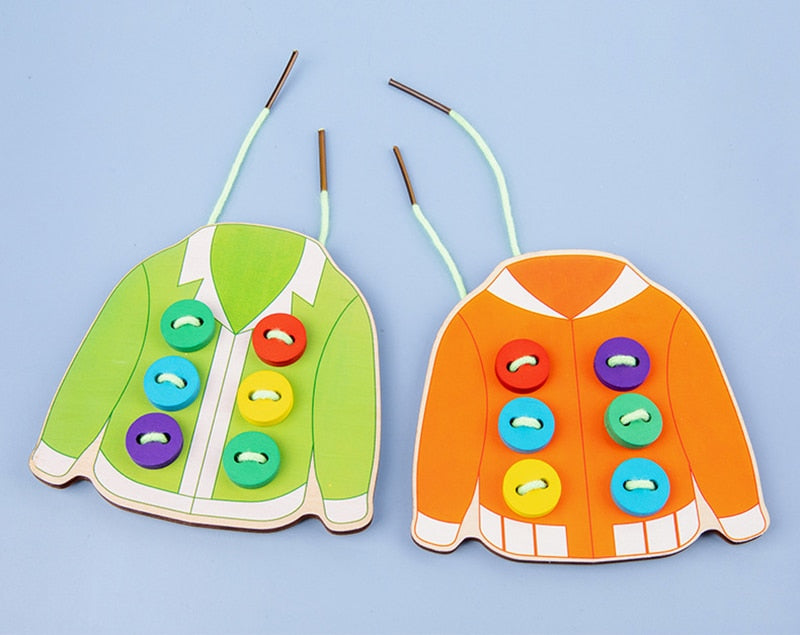 Montessori Sew Button To Shirt Toy - Montessori Vision