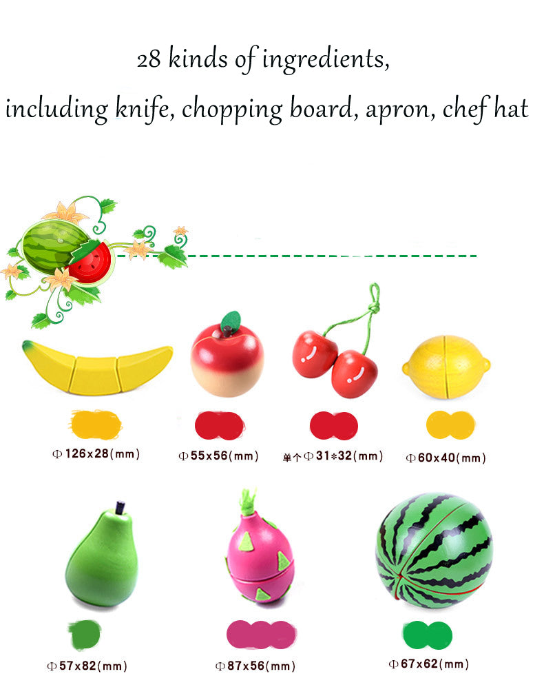 Montessori Cutting Fruit Vegetable  Play Toy - Montessori Vision