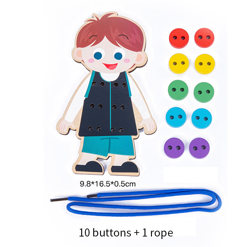 Montessori Sew Button To Shirt Toy - Montessori Vision