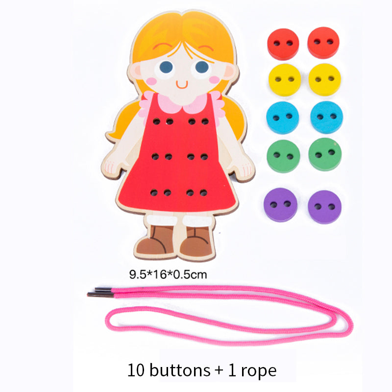 Montessori Sew Button To Shirt Toy - Montessori Vision