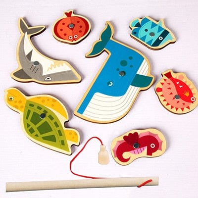Toddler Fishing Game, Magnetic Wooden Fishing Game Toy For