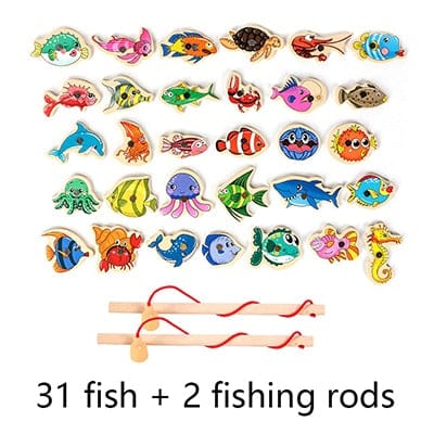 Montessori Magnetic Wooden Fishing Game for Toddlers Macao