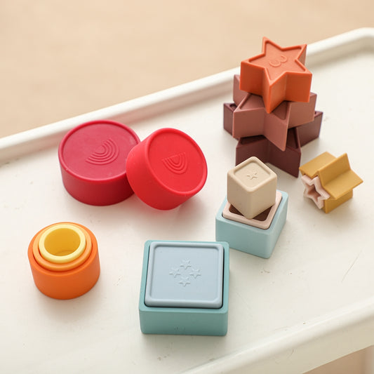 Soft Silicone Stacking Toy - Teething Toy | Montessori Vision