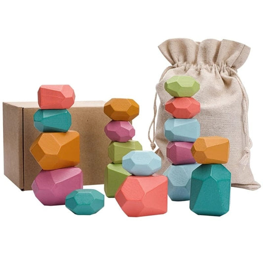 Wooden Balancing Stones - Montessori Vision