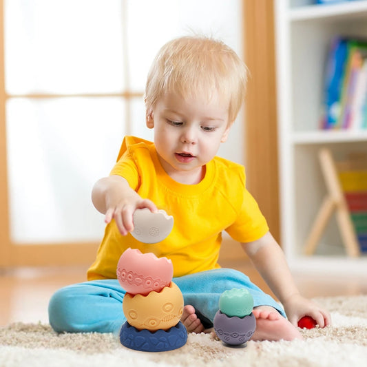 Soft Rubber Stacking Toy - Building Toy | Montessori Vision