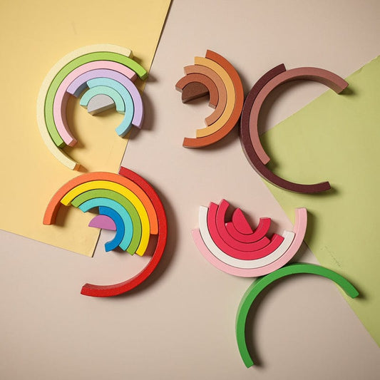 Montessori Rainbow Building Blocks - Wooden Blocks | Montessori Vision