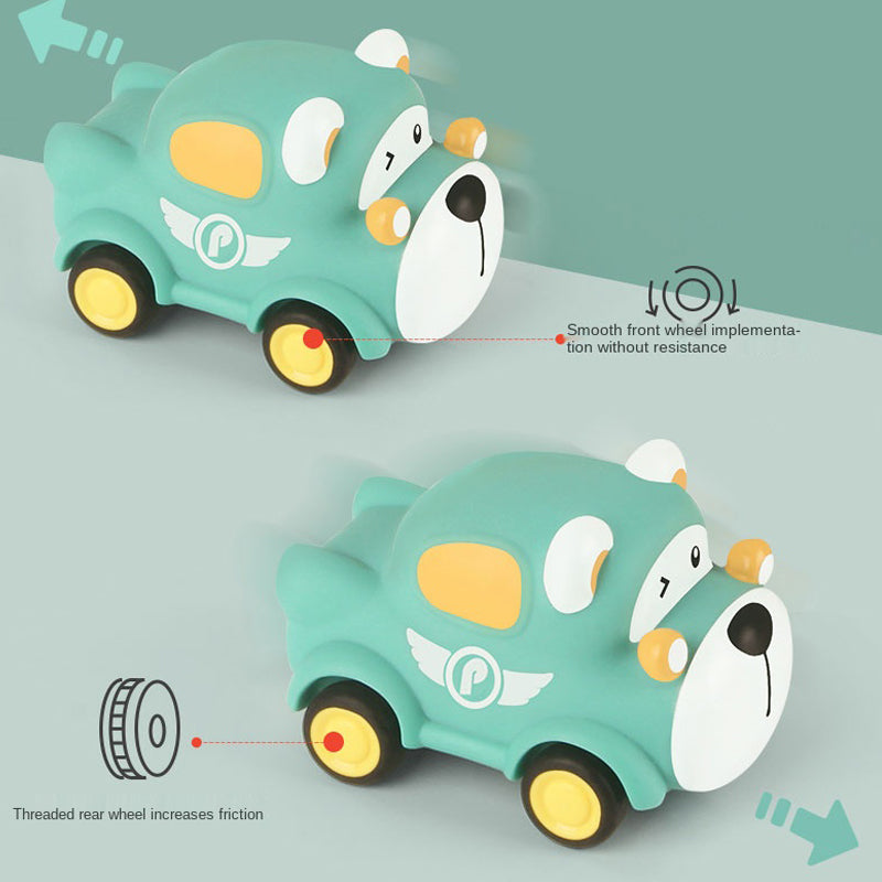 Soft Rubber Animal Car - Inertia Kids Car | Montessori Vision