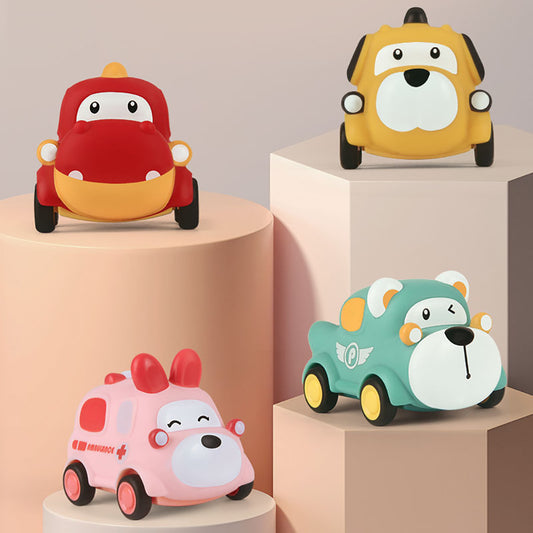 Soft Rubber Animal Car - Inertia Kids Car | Montessori Vision