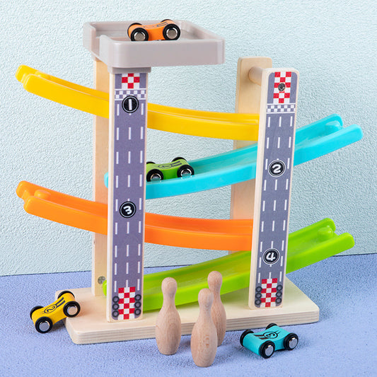 Wooden Racing car toy - Montessori Vision
