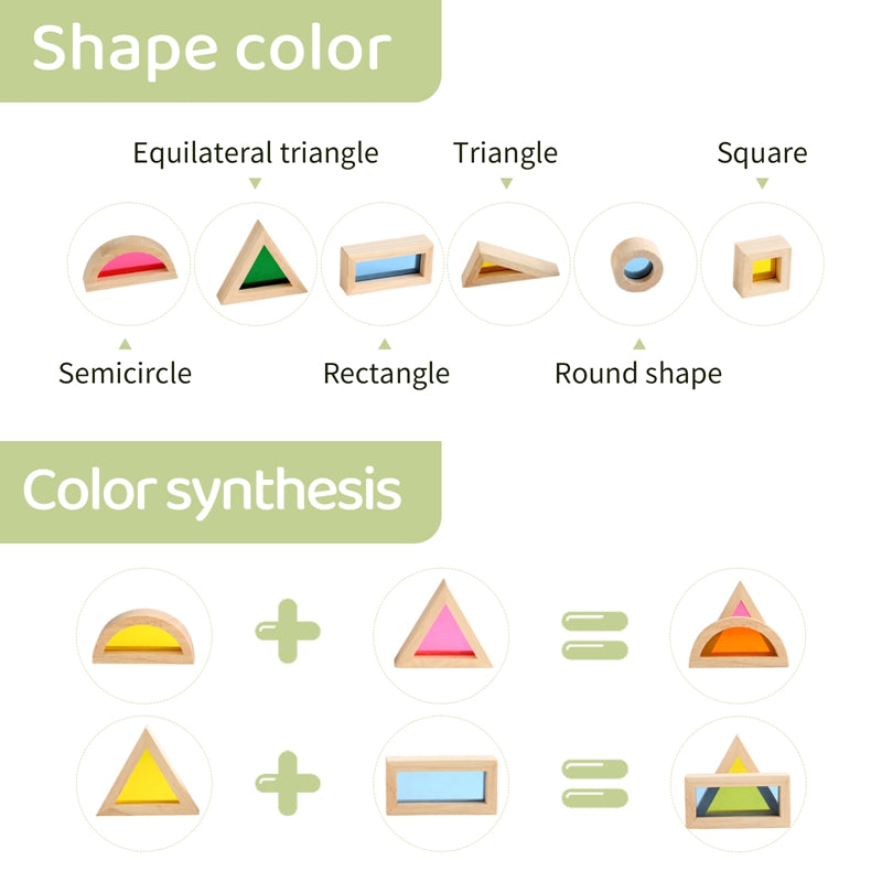 Montessori Assembling Rainbow Building Blocks - Montessori Vision