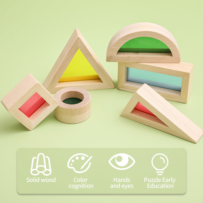 Assembling Rainbow Building Blocks - Blocks Set | Montessori Vision