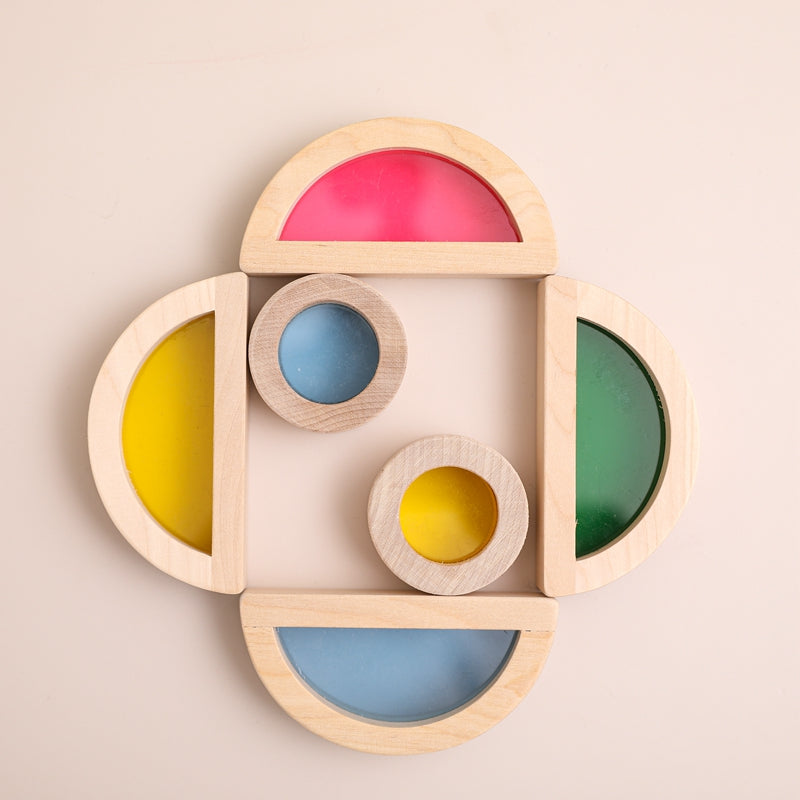 Assembling Rainbow Building Blocks - Blocks Set | Montessori Vision