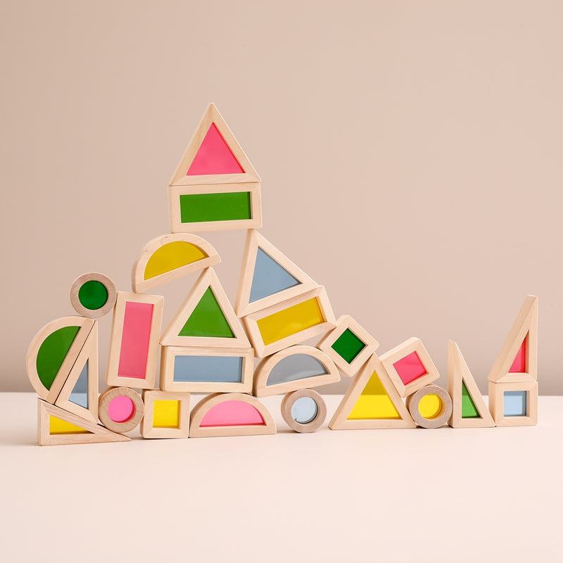 Montessori Assembling Rainbow Building Blocks - Montessori Vision